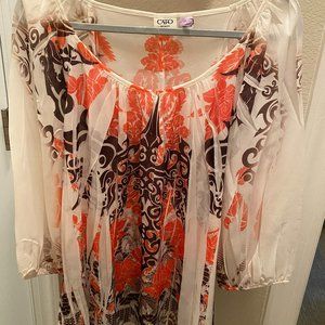 Cato's Beautiful Orange/Brown Top Size 18/20W